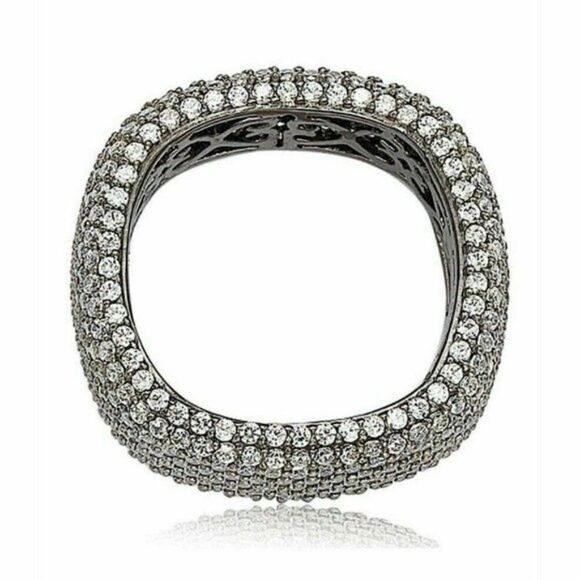 SUZY LEVIAN Blackened Silver Pave Eternity Band - Picture 4 of 7